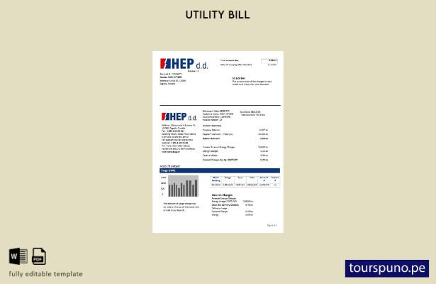 listo para imprimir Plantilla de Word   factura de servicios públicos de elec 17